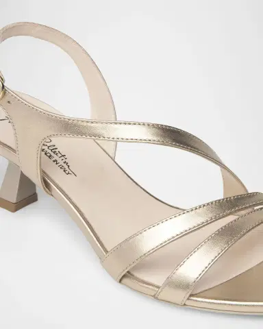 NeroGiardini Strappy Metallic Kitten-Heel Sandals | Thumbnail 4 NeroGiardini Strappy Metallic Kitten-Heel Sandals | Thumbnail 4