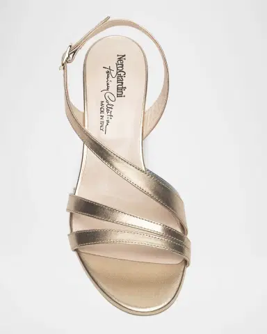 NeroGiardini Strappy Metallic Kitten-Heel Sandals | Thumbnail 5 NeroGiardini Strappy Metallic Kitten-Heel Sandals | Thumbnail 5
