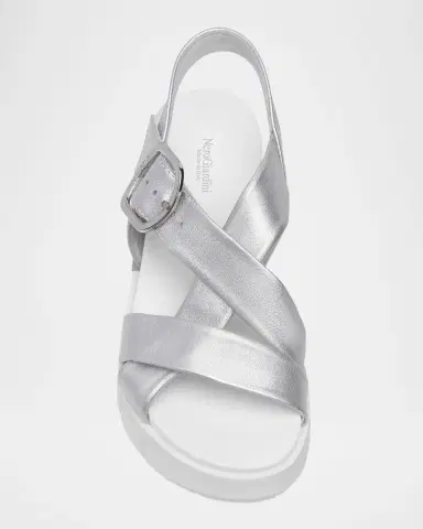 NeroGiardini Metallic Crisscross Wedge Platform Sandals | Thumbnail 5 NeroGiardini Metallic Crisscross Wedge Platform Sandals | Thumbnail 5