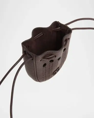 Valentino Garavani Men's Mini Drawstring Bag in Grained Leather | Thumbnail 4 Valentino Garavani Men's Mini Drawstring Bag in Grained Leather | Thumbnail 4