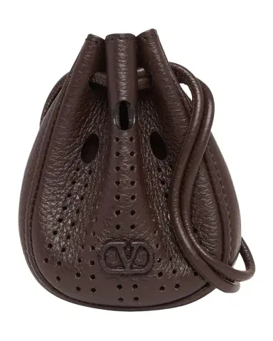 Valentino Garavani Men's Mini Drawstring Bag in Grained Leather | Thumbnail 1 Valentino Garavani Men's Mini Drawstring Bag in Grained Leather | Thumbnail 1
