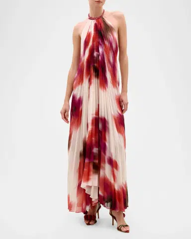 Silvia Tcherassi Constanza Pleated Halter Maxi Dress | Thumbnail 2 Silvia Tcherassi Constanza Pleated Halter Maxi Dress | Thumbnail 2