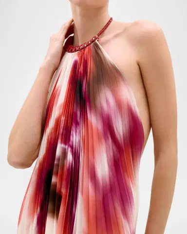 Silvia Tcherassi Constanza Pleated Halter Maxi Dress | Thumbnail 4 Silvia Tcherassi Constanza Pleated Halter Maxi Dress | Thumbnail 4