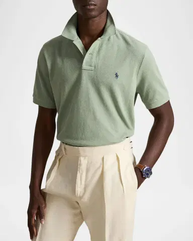 Polo Ralph Lauren Men's Basic Mesh Cotton Polo Shirt | Thumbnail 4 Polo Ralph Lauren Men's Basic Mesh Cotton Polo Shirt | Thumbnail 4