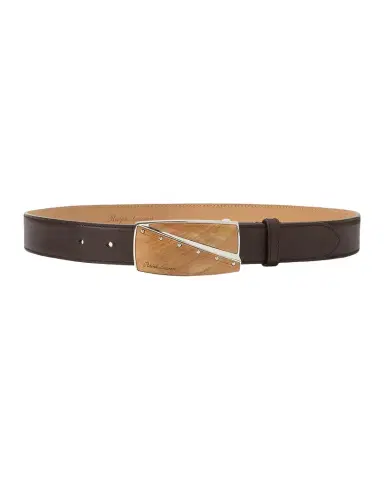 Ralph Lauren Collection Abstract-Plaque-Buckle Calfskin Belt | Thumbnail 1 Ralph Lauren Collection Abstract-Plaque-Buckle Calfskin Belt | Thumbnail 1