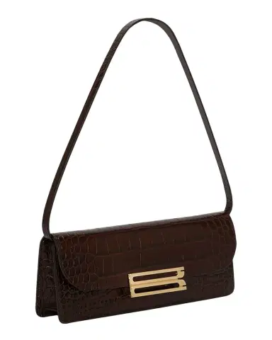 Victoria Beckham Dorian B-Buckle Embossed Leather Shoulder Bag | Thumbnail 1 Victoria Beckham Dorian B-Buckle Embossed Leather Shoulder Bag | Thumbnail 1