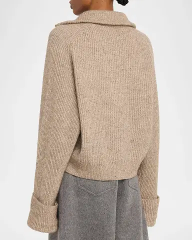 Brunello Cucinelli Cashmere-Mohair Ribbed Zip-Up Cardigan | Thumbnail 3 Brunello Cucinelli Cashmere-Mohair Ribbed Zip-Up Cardigan | Thumbnail 3