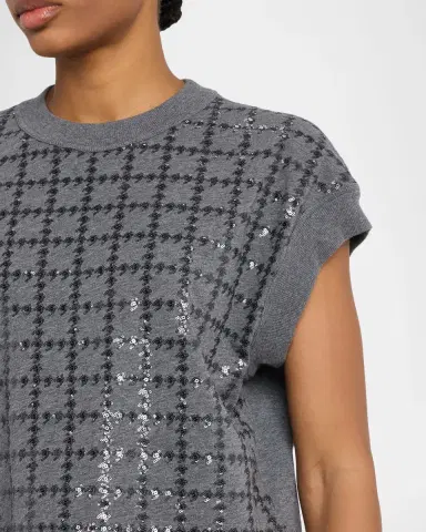 Brunello Cucinelli Micro Sequin Cotton Tank Top | Thumbnail 5 Brunello Cucinelli Micro Sequin Cotton Tank Top | Thumbnail 5