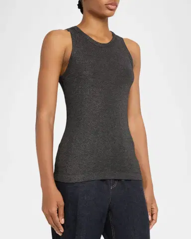 Brunello Cucinelli Shimmering Knit Sleeveless Blouse | Thumbnail 4 Brunello Cucinelli Shimmering Knit Sleeveless Blouse | Thumbnail 4