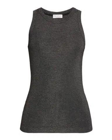 Brunello Cucinelli Shimmering Knit Sleeveless Blouse | Thumbnail 1 Brunello Cucinelli Shimmering Knit Sleeveless Blouse | Thumbnail 1