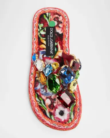 Dolce & Gabbana Carretto Embellished Leather Thong Sandals | Thumbnail 5 Dolce & Gabbana Carretto Embellished Leather Thong Sandals | Thumbnail 5