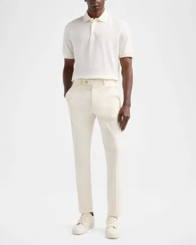 Canali Men's Cotton Piqué Polo Shirt | Thumbnail 2 Canali Men's Cotton Piqué Polo Shirt | Thumbnail 2