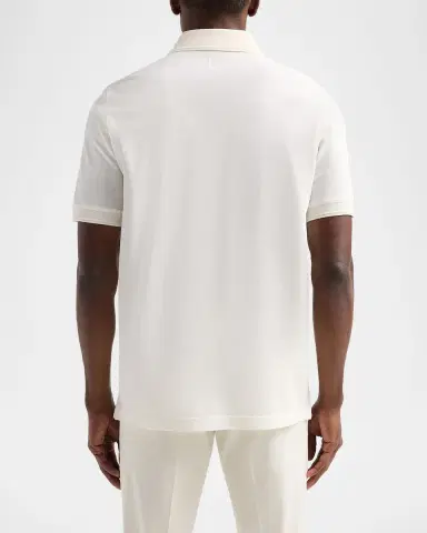 Canali Men's Cotton Piqué Polo Shirt | Thumbnail 3 Canali Men's Cotton Piqué Polo Shirt | Thumbnail 3