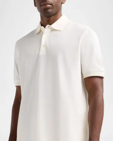 Canali Men's Cotton Piqué Polo Shirt | Thumbnail 5 Canali Men's Cotton Piqué Polo Shirt | Thumbnail 5
