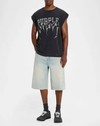 PURPLE Monogram Embossed Cotton Shorts | Thumbnail 2 PURPLE Monogram Embossed Cotton Shorts | Thumbnail 2