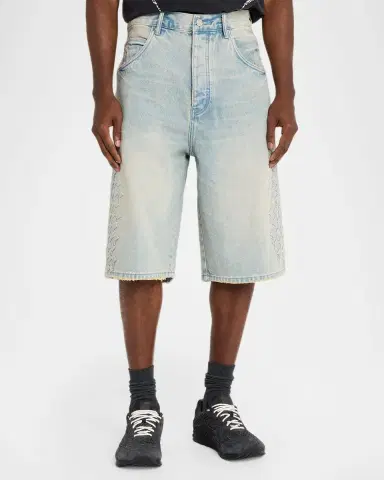PURPLE Monogram Embossed Cotton Shorts | Thumbnail 4 PURPLE Monogram Embossed Cotton Shorts | Thumbnail 4