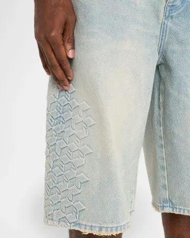 PURPLE Monogram Embossed Cotton Shorts | Thumbnail 5 PURPLE Monogram Embossed Cotton Shorts | Thumbnail 5