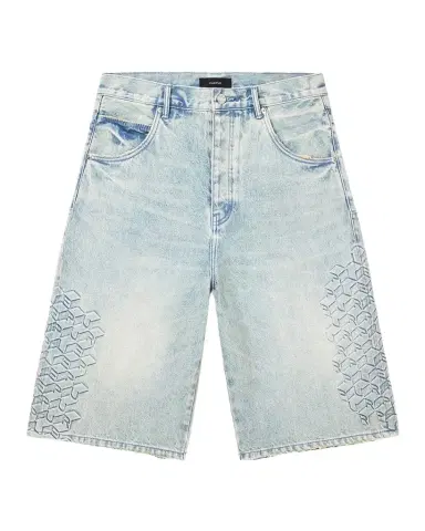 PURPLE Monogram Embossed Cotton Shorts | Thumbnail 1 PURPLE Monogram Embossed Cotton Shorts | Thumbnail 1