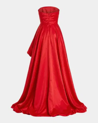 Mac Duggal Strapless High-Low Satin Gown | Thumbnail 5 Mac Duggal Strapless High-Low Satin Gown | Thumbnail 5