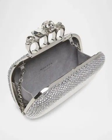 McQueen Embellished Skull Leather Clutch | Thumbnail 4 McQueen Embellished Skull Leather Clutch | Thumbnail 4