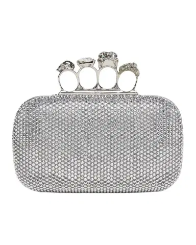 McQueen Embellished Skull Leather Clutch | Thumbnail 1 McQueen Embellished Skull Leather Clutch | Thumbnail 1