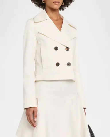Burberry Bianca Double-Breasted Cotton Twill Short Jacket | Thumbnail 3 Burberry Bianca Double-Breasted Cotton Twill Short Jacket | Thumbnail 3