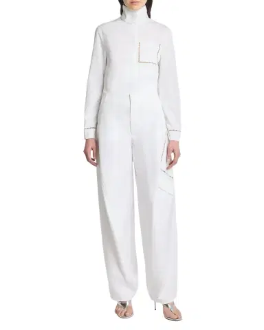 Alaïa Lace-Inset Barrel-Leg Cargo Pants | Thumbnail 1 Alaïa Lace-Inset Barrel-Leg Cargo Pants | Thumbnail 1
