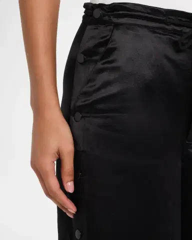 CYNTHIA ROWLEY Wide-Leg Snap Silk Pants | Thumbnail 5 CYNTHIA ROWLEY Wide-Leg Snap Silk Pants | Thumbnail 5