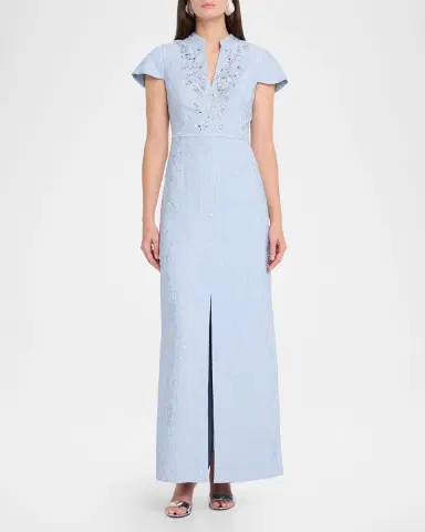 SACHIN BABI Charlotte Beaded Metallic Jacquard Gown | Thumbnail 2 SACHIN BABI Charlotte Beaded Metallic Jacquard Gown | Thumbnail 2