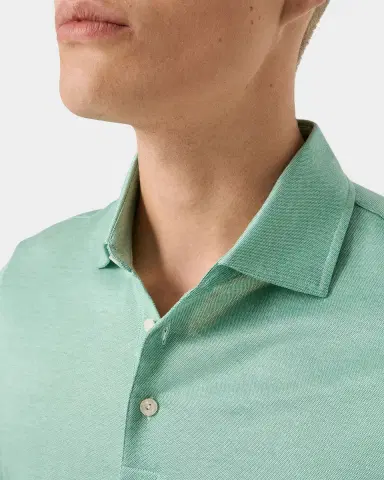 Eton Men's Filo di Scozia Jacquard Cotton Polo Shirt | Thumbnail 4 Eton Men's Filo di Scozia Jacquard Cotton Polo Shirt | Thumbnail 4