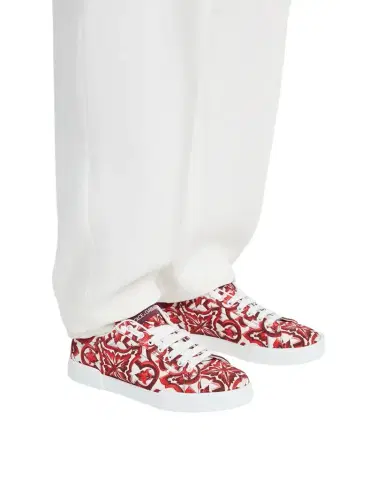 Dolce & Gabbana Men's Majolica Canvas Low-Top Sneakers | Thumbnail 1 Dolce & Gabbana Men's Majolica Canvas Low-Top Sneakers | Thumbnail 1