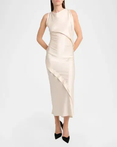 Victoria Beckham Sleeveless Draped Dress | Thumbnail 3 Victoria Beckham Sleeveless Draped Dress | Thumbnail 3