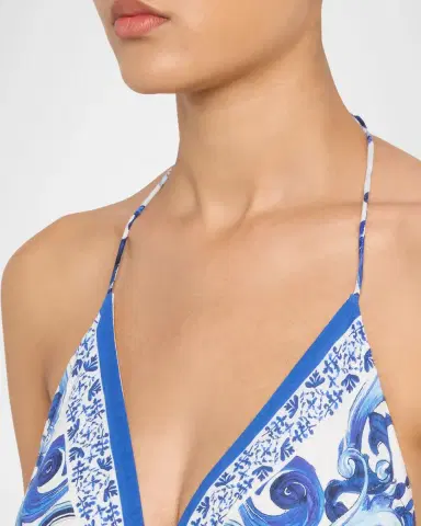 ALICE + OLIVIA Karolina Tiered Halter Maxi Dress | Thumbnail 5 ALICE + OLIVIA Karolina Tiered Halter Maxi Dress | Thumbnail 5