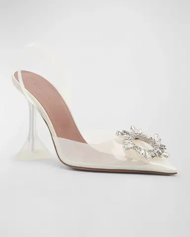 Amina Muaddi Begum 90mm 'Glass ' Slingback Pumps | Thumbnail 4 Amina Muaddi Begum 90mm 'Glass ' Slingback Pumps | Thumbnail 4