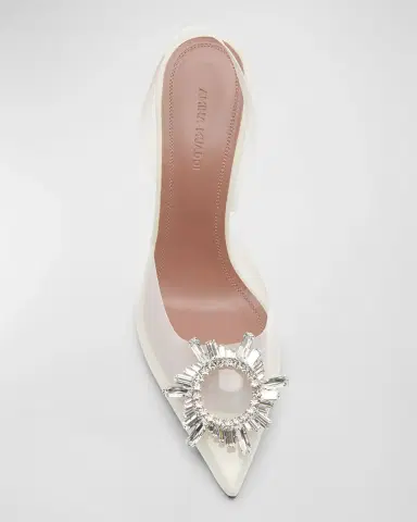 Amina Muaddi Begum 90mm 'Glass ' Slingback Pumps | Thumbnail 10 Amina Muaddi Begum 90mm 'Glass ' Slingback Pumps | Thumbnail 10