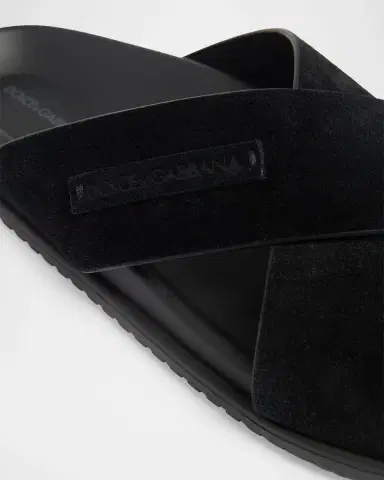 Dolce & Gabbana Men's Suede Criss-Cross Sandals | Thumbnail 4 Dolce & Gabbana Men's Suede Criss-Cross Sandals | Thumbnail 4