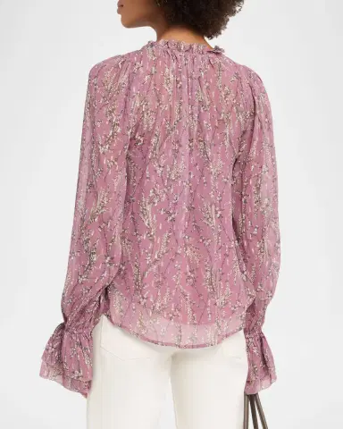 Veronica Beard Maxime Floral Blouse | Thumbnail 3 Veronica Beard Maxime Floral Blouse | Thumbnail 3