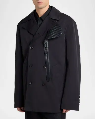 Bottega Veneta Men's Nylon and Cotton Technical Short Coat | Thumbnail 3 Bottega Veneta Men's Nylon and Cotton Technical Short Coat | Thumbnail 3