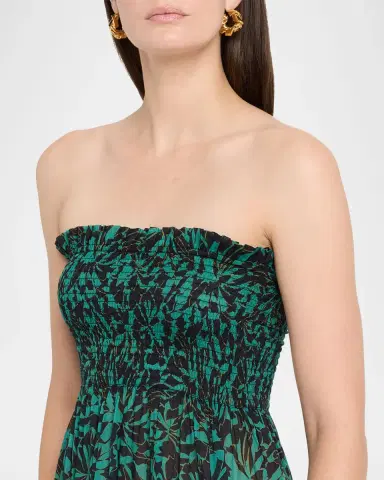 Ulla Johnson Lucca Smocked Strapless Midi Dress | Thumbnail 5 Ulla Johnson Lucca Smocked Strapless Midi Dress | Thumbnail 5
