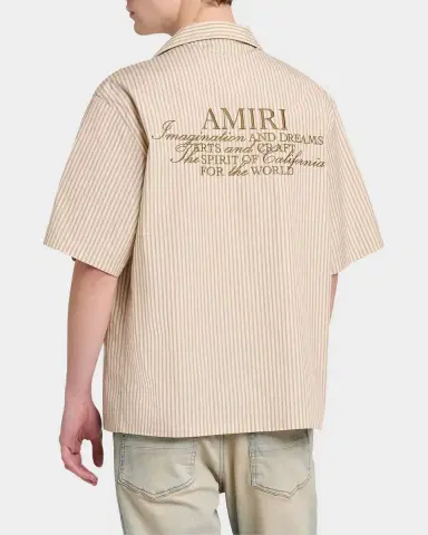 Amiri Men 's Spirit Stripe Cotton Poplin Label-Pocket Camp Shirt | Thumbnail 2 Amiri Men 's Spirit Stripe Cotton Poplin Label-Pocket Camp Shirt | Thumbnail 2