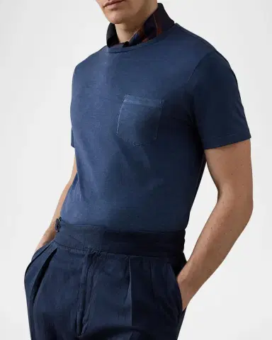 Ralph Lauren Purple Label Men's Garment-Dyed Jersey Pocket T-Shirt | Thumbnail 3 Ralph Lauren Purple Label Men's Garment-Dyed Jersey Pocket T-Shirt | Thumbnail 3