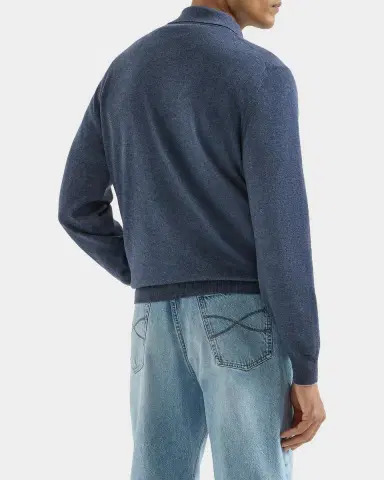 Brunello Cucinelli Men's Cashmere Knit Long-Sleeve Polo Shirt | Thumbnail 3 Brunello Cucinelli Men's Cashmere Knit Long-Sleeve Polo Shirt | Thumbnail 3