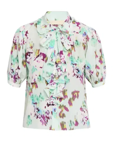 Ulla Johnson Camellia Short-Sleeve Silk Blouse | Thumbnail 1 Ulla Johnson Camellia Short-Sleeve Silk Blouse | Thumbnail 1