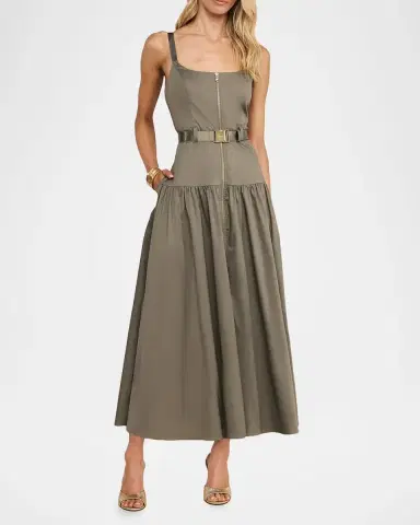 L'Agence Rima Belted Midi Dress | Thumbnail 2 L'Agence Rima Belted Midi Dress | Thumbnail 2