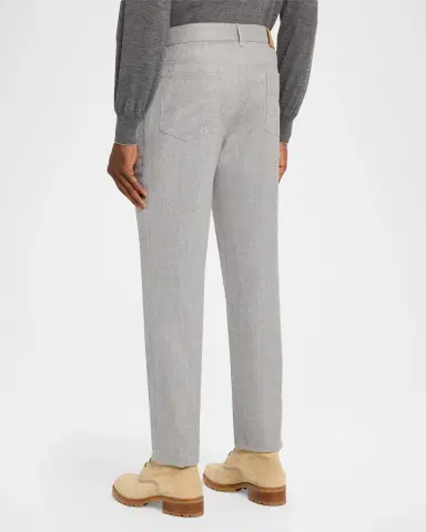 Brunello Cucinelli Men's Flannel Tapered Leg Five-Pocket Pants | Thumbnail 3 Brunello Cucinelli Men's Flannel Tapered Leg Five-Pocket Pants | Thumbnail 3