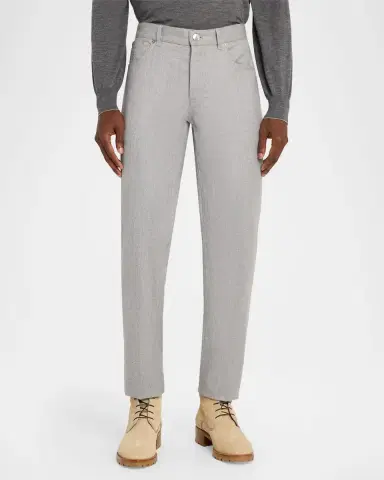 Brunello Cucinelli Men's Flannel Tapered Leg Five-Pocket Pants | Thumbnail 4 Brunello Cucinelli Men's Flannel Tapered Leg Five-Pocket Pants | Thumbnail 4