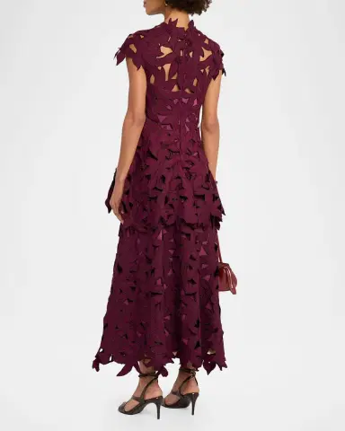 Simkhai Neve Layered Floral Cutwork Lace Midi Dress | Thumbnail 3 Simkhai Neve Layered Floral Cutwork Lace Midi Dress | Thumbnail 3