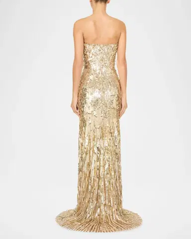 Jenny Packham Kimi Strapless Textured Sequin Gown | Thumbnail 2 Jenny Packham Kimi Strapless Textured Sequin Gown | Thumbnail 2