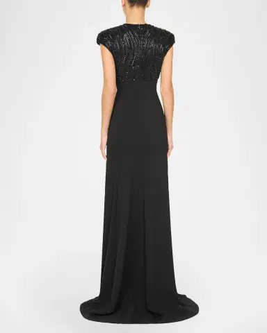 Jenny Packham Moonveil Tonal Sequin Cap-Sleeve Gown | Thumbnail 2 Jenny Packham Moonveil Tonal Sequin Cap-Sleeve Gown | Thumbnail 2
