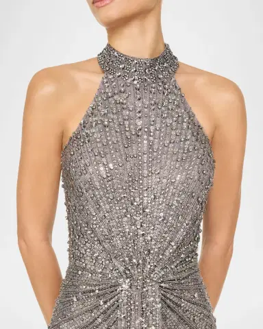 Jenny Packham Whisper Beaded Halter Gown | Thumbnail 3 Jenny Packham Whisper Beaded Halter Gown | Thumbnail 3